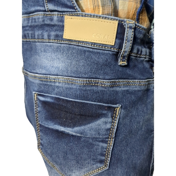 CORAL Blue Denim Overalls Dark Wash size 34 - Picture 11 of 14